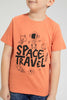 Redtag-Brown-And-Beige-2-Pack-Assorted-Print-T-Shirt-All-Over-Prints-Boys-2 to 8 Years