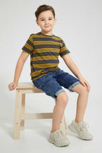 Load image into Gallery viewer, Redtag-Gold-And-Dark-Grey-2-Pack-Assorted-Print-T-Shirt-All-Over-Prints-Boys-2 to 8 Years
