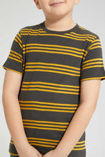 Load image into Gallery viewer, Redtag-Gold-And-Dark-Grey-2-Pack-Assorted-Print-T-Shirt-All-Over-Prints-Boys-2 to 8 Years
