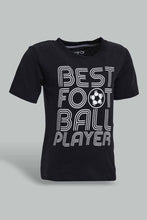 تنزيل الصورة على معرض الصور، Redtag-Black-Football-Short-Slv-Tshirt-And-Grey-Bottom-Pj-Set-(2-Pack)-Pyjama-Sets-Infant-Boys-3 to 24 Months
