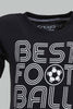 Redtag-Black-Football-Short-Slv-Tshirt-And-Grey-Bottom-Pj-Set-(2-Pack)-Pyjama-Sets-Infant-Boys-3 to 24 Months