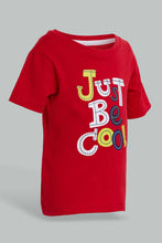 تنزيل الصورة على معرض الصور، Redtag-Red-Short-Slv-Tshirt-And-White-Bottom-Pj-Set-(2-Pack)-Pyjama-Sets-Infant-Boys-3 to 24 Months
