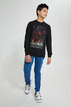 تنزيل الصورة على معرض الصور، Redtag-Black-Superman-Sweatshirt-Sweatshirts-Senior-Boys-9 to 14 Years
