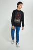 Redtag-Black-Superman-Sweatshirt-Sweatshirts-Senior-Boys-9 to 14 Years