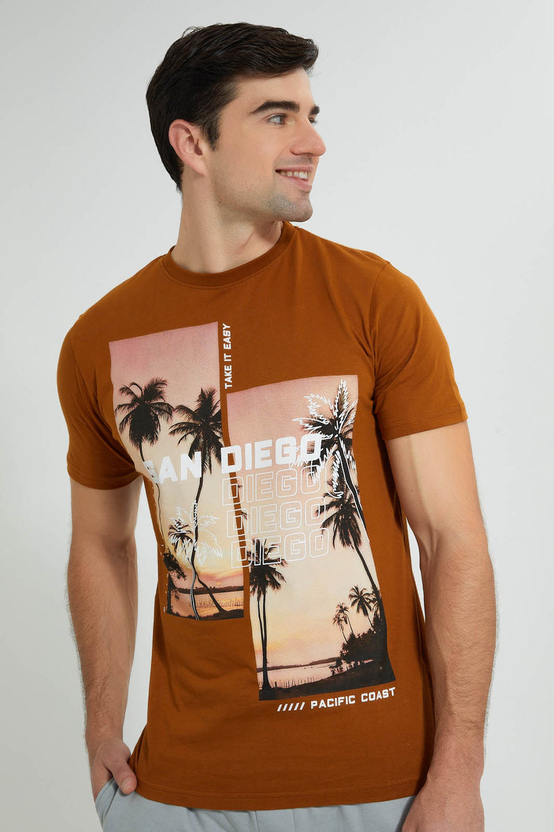 Redtag-Rust-Graphic-T-Shirt-Graphic-Prints-Men's-