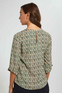 Redtag-Basic-Printed-3/4-Sleeve-Blouse-Blouses-Women's-0
