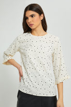 Load image into Gallery viewer, Ivory Doted Blouse
