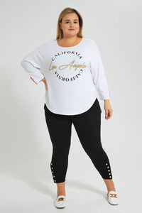Redtag-White-Placement-Print-Button-Detail-Top-Colour:White,-Filter:Plus-Size,-LDP-Tops,-New-In,-New-In-LDP,-Non-Sale,-S22A,-Section:Women-Women's-