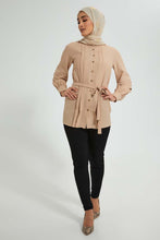 تنزيل الصورة على معرض الصور، Redtag-Beige-Pleat-Detail-Blouse-Blouses-Women&#39;s-
