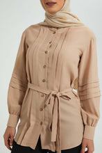 تنزيل الصورة على معرض الصور، Redtag-Beige-Pleat-Detail-Blouse-Blouses-Women&#39;s-
