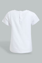 تنزيل الصورة على معرض الصور، Redtag-White-Embroideredellished-Top-With-Coral-Ribbed-Legging-Sets-Infant-Girls-3 to 24 Months
