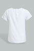 Redtag-White-Embroideredellished-Top-With-Coral-Ribbed-Legging-Sets-Infant-Girls-3 to 24 Months