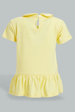 Load image into Gallery viewer, Redtag-Yellow-Peterpan-Top-With-Printed-Legging-Sets-Infant-Girls-3 to 24 Months
