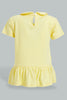 Redtag-Yellow-Peterpan-Top-With-Printed-Legging-Sets-Infant-Girls-3 to 24 Months