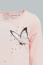 Load image into Gallery viewer, Redtag-Pink-Placement-Print-L/S-Sleeve-Tee-Embellished-Infant-Girls-3 to 24 Months
