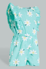 Load image into Gallery viewer, Redtag-Mint-Printed-Frilled-Playsuit-Jumpsuits-Infant-Girls-3 to 24 Months
