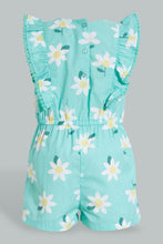 Load image into Gallery viewer, Redtag-Mint-Printed-Frilled-Playsuit-Jumpsuits-Infant-Girls-3 to 24 Months
