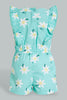 Redtag-Mint-Printed-Frilled-Playsuit-Jumpsuits-Infant-Girls-3 to 24 Months