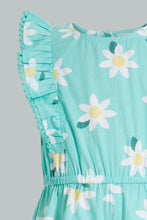 Load image into Gallery viewer, Redtag-Mint-Printed-Frilled-Playsuit-Jumpsuits-Infant-Girls-3 to 24 Months
