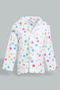 Redtag-White-Polka-Dot-Flannel-Pyjama-Set-Pyjama-Sets-Infant-Girls-3 to 24 Months