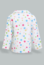 Load image into Gallery viewer, Redtag-White-Polka-Dot-Flannel-Pyjama-Set-Pyjama-Sets-Infant-Girls-3 to 24 Months
