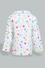 Redtag-White-Polka-Dot-Flannel-Pyjama-Set-Pyjama-Sets-Infant-Girls-3 to 24 Months