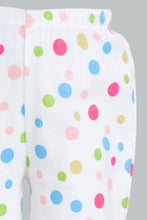 Load image into Gallery viewer, Redtag-White-Polka-Dot-Flannel-Pyjama-Set-Pyjama-Sets-Infant-Girls-3 to 24 Months
