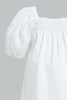 Redtag-White-Puff-Sleeves-Plain-Top-Blouses-Infant-Girls-3 to 24 Months