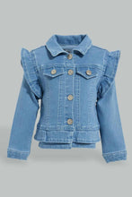 Load image into Gallery viewer, Redtag-Light-Wash--Denim-Jacket-Jackets-Infant-Girls-3 to 24 Months
