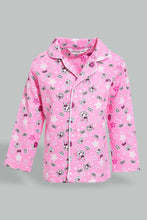 Load image into Gallery viewer, Redtag-Fuchsia-Printed-Flannel-Pyjama-Set-Pyjama-Sets-Infant-Girls-3 to 24 Months
