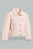 Redtag-Pink-Twill-Jacket-Jackets-Infant-Girls-3 to 24 Months