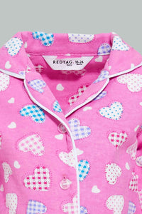 Redtag-Pink-Heart-Printed-Flannel-Pyjama-Set-Colour:Pink,-Filter:Infant-Girls-(3-to-24-Mths),-Infant-Girls-Pyjama-Sets,-New-In,-New-In-ING,-Non-Sale,-S22A,-Section:Kidswear-Infant-Girls-3 to 24 Months