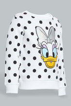 Load image into Gallery viewer, Redtag-White-Daisy-Print-Sweat-T-Shirt-With-Lilac-Printed-Track-Sets-Infant-Girls-3 to 24 Months
