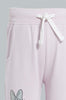 Redtag-White-Daisy-Print-Sweat-T-Shirt-With-Lilac-Printed-Track-Sets-Infant-Girls-3 to 24 Months