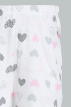 Load image into Gallery viewer, Redtag-White-Heart-Printed-Flannel-Pyjama-Set-Pyjama-Sets-Infant-Girls-3 to 24 Months
