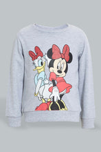 Load image into Gallery viewer, Redtag-Grey-Mel.-Character-Sweat-T-Shirt-With-Red-Printed-Track-Sets-Infant-Girls-3 to 24 Months
