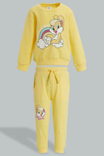 تنزيل الصورة على معرض الصور، Redtag-Yellow-Lola-Print-Sweat-Tee-With-Printed-Track-Sets-Infant-Girls-3 to 24 Months
