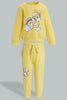 Redtag-Yellow-Lola-Print-Sweat-Tee-With-Printed-Track-Sets-Infant-Girls-3 to 24 Months