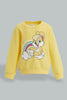 Redtag-Yellow-Lola-Print-Sweat-Tee-With-Printed-Track-Sets-Infant-Girls-3 to 24 Months