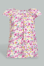 Load image into Gallery viewer, Redtag-Fuchsia-Printed-Top-With-Solid-Coloured-Short-Sets-Infant-Girls-3 to 24 Months
