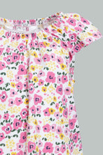 Load image into Gallery viewer, Redtag-Fuchsia-Printed-Top-With-Solid-Coloured-Short-Sets-Infant-Girls-3 to 24 Months
