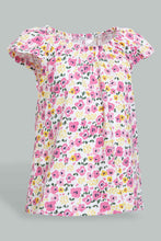 Load image into Gallery viewer, Redtag-Fuchsia-Printed-Top-With-Solid-Coloured-Short-Sets-Infant-Girls-3 to 24 Months
