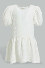 Load image into Gallery viewer, Redtag-White-Solid-Jacquard-Dress-Dresses-Infant-Girls-3 to 24 Months
