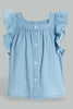 Redtag-Blue-Top-With-Side-Frills-And--Buttoned-Details-At-Front-Blouses-Infant-Girls-3 to 24 Months