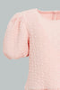 Redtag-Pink-Solid-Jacquard-Dress-Dresses-Infant-Girls-3 to 24 Months