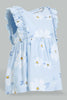 Redtag-Blue-Printed-Frilled-Blouse-Blouses-Infant-Girls-3 to 24 Months