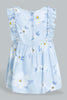 Redtag-Blue-Printed-Frilled-Blouse-Blouses-Infant-Girls-3 to 24 Months