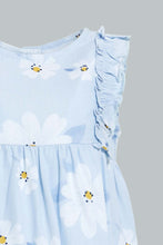 تنزيل الصورة على معرض الصور، Redtag-Blue-Printed-Frilled-Blouse-Blouses-Infant-Girls-3 to 24 Months
