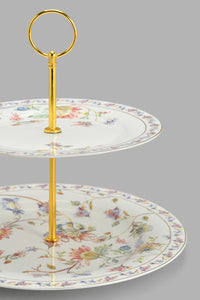 Redtag-Assorted-Flora-Two-Tier-Cake-Plate-Tea-Sets-Home-Dining-