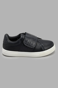 Redtag-Navy-Monogram-Velcro-Sneaker-Sneakers-Senior-Boys-5 to 14 Years